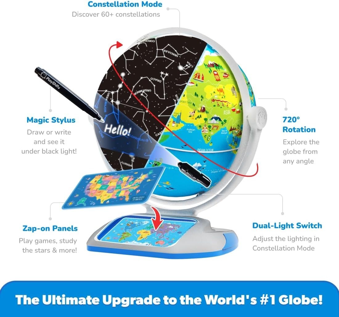 Orboot Explorer Globe with Night Sky Features & Interactive Learning Activities