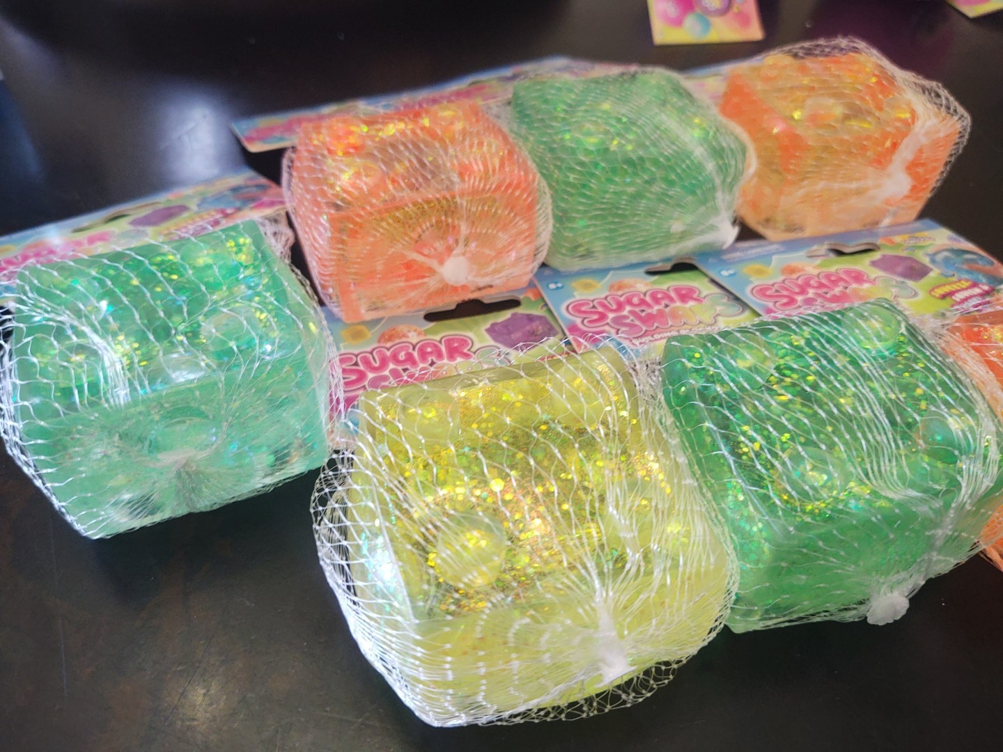 Lot Of 7 Sugar Swaps Building Blocks Glitter Squishy ORB NEW 🧡 💚 🟡