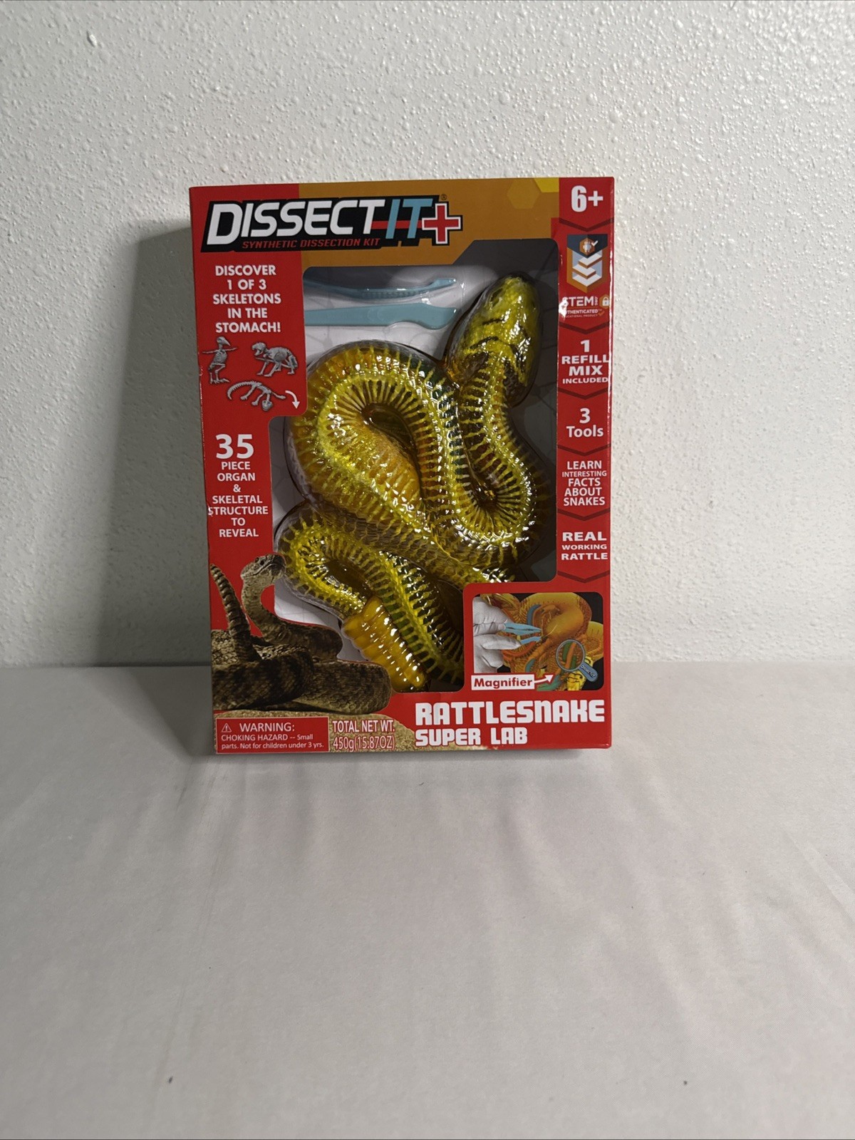 Top Secret Toys Dissect It: A Synthetic Rattlesnake Dissection Kit- NEW Skeleton