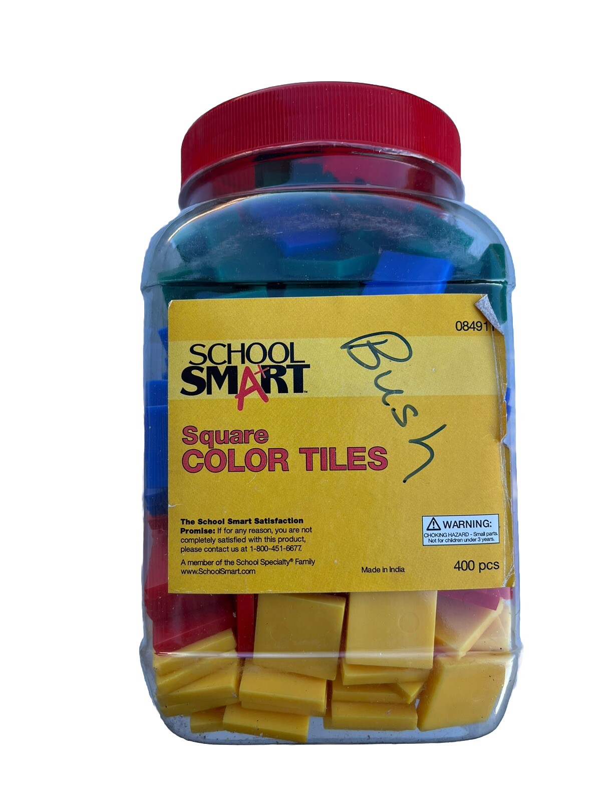 Square Color Tiles Math Manipulative for Kids Set of 400 – 4 Colors School Smart