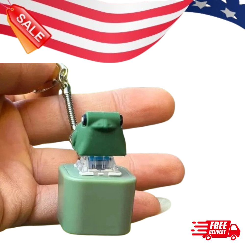 2XFrog Croaking Fidget Toy Adults Keyboard Clicker Frog Fidget Toys Fun Keychain