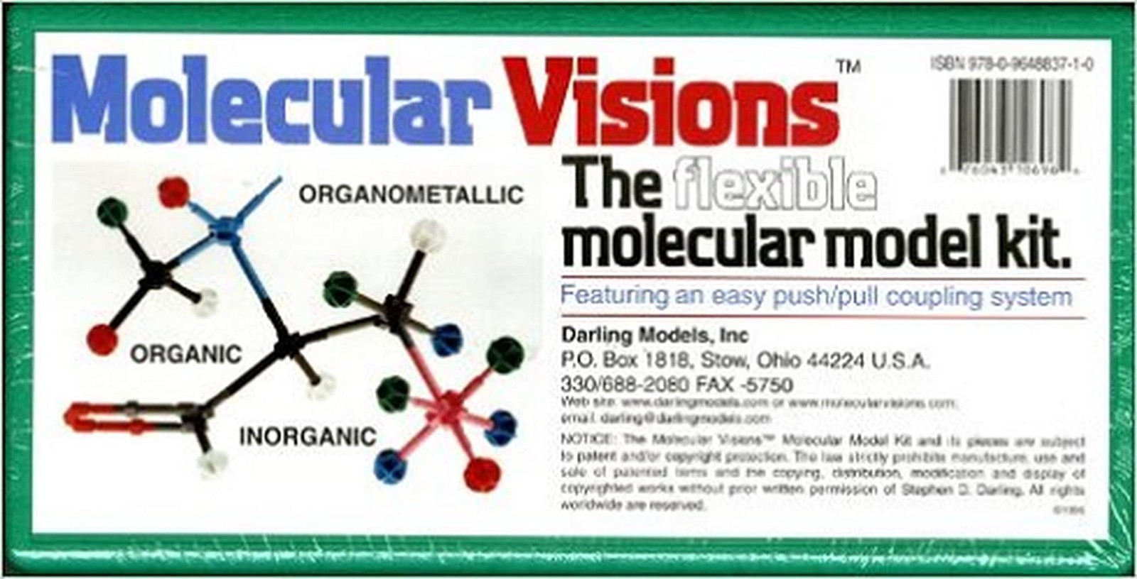 Molecular Visions (Organic, Inorganic, Organometallic) Molecular Model Kit #1 by