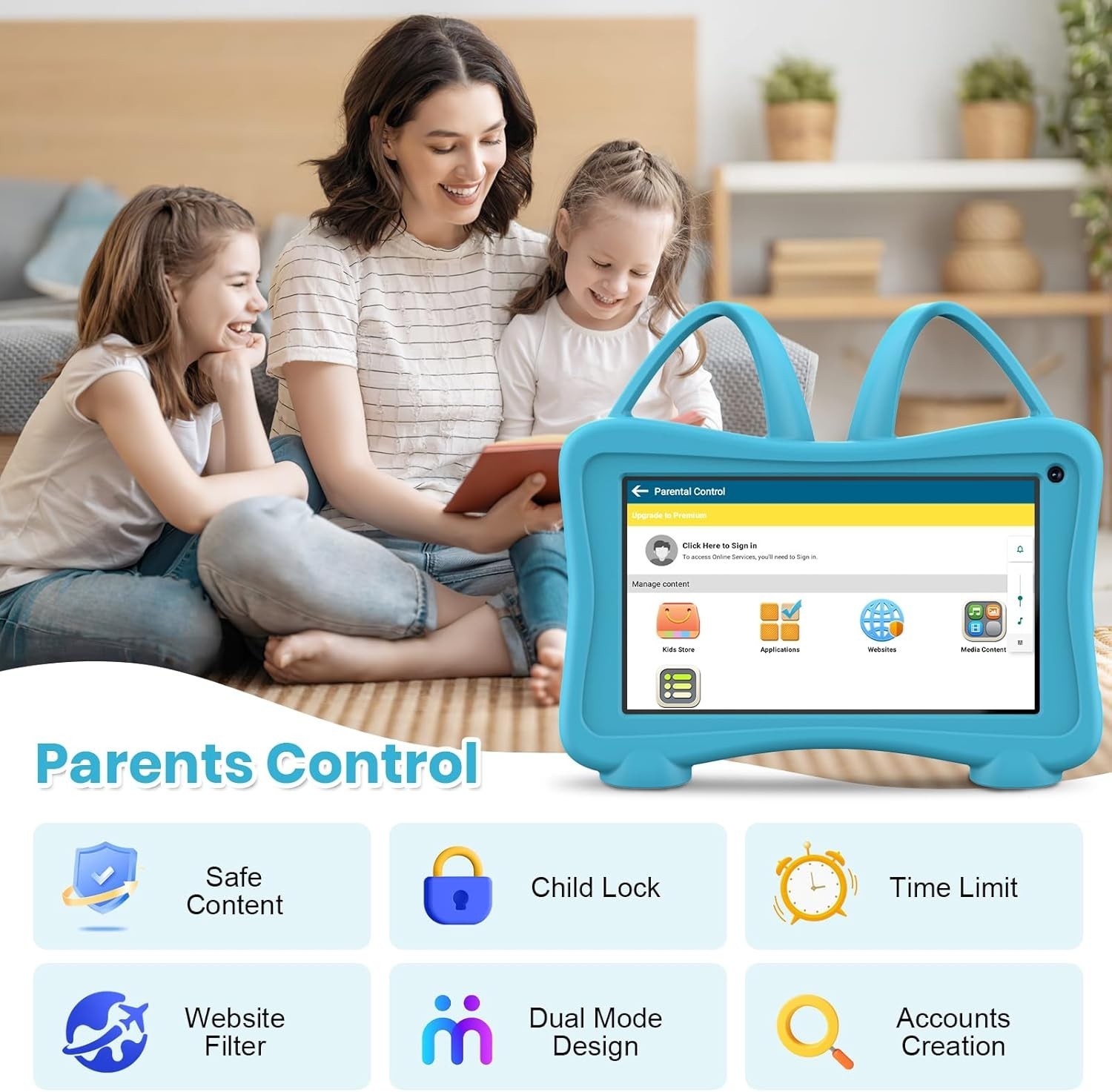 Kids Tablet 7 Toddler Children’s Learning Tablet with WiFi, YouTube, Parental…