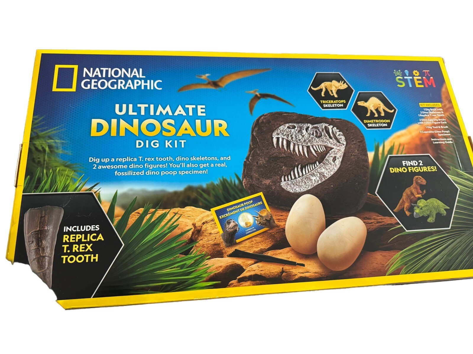 NEW National Geographic ULTIMATE Dinosaur Dig Kit W/3 Dino Dig Kits