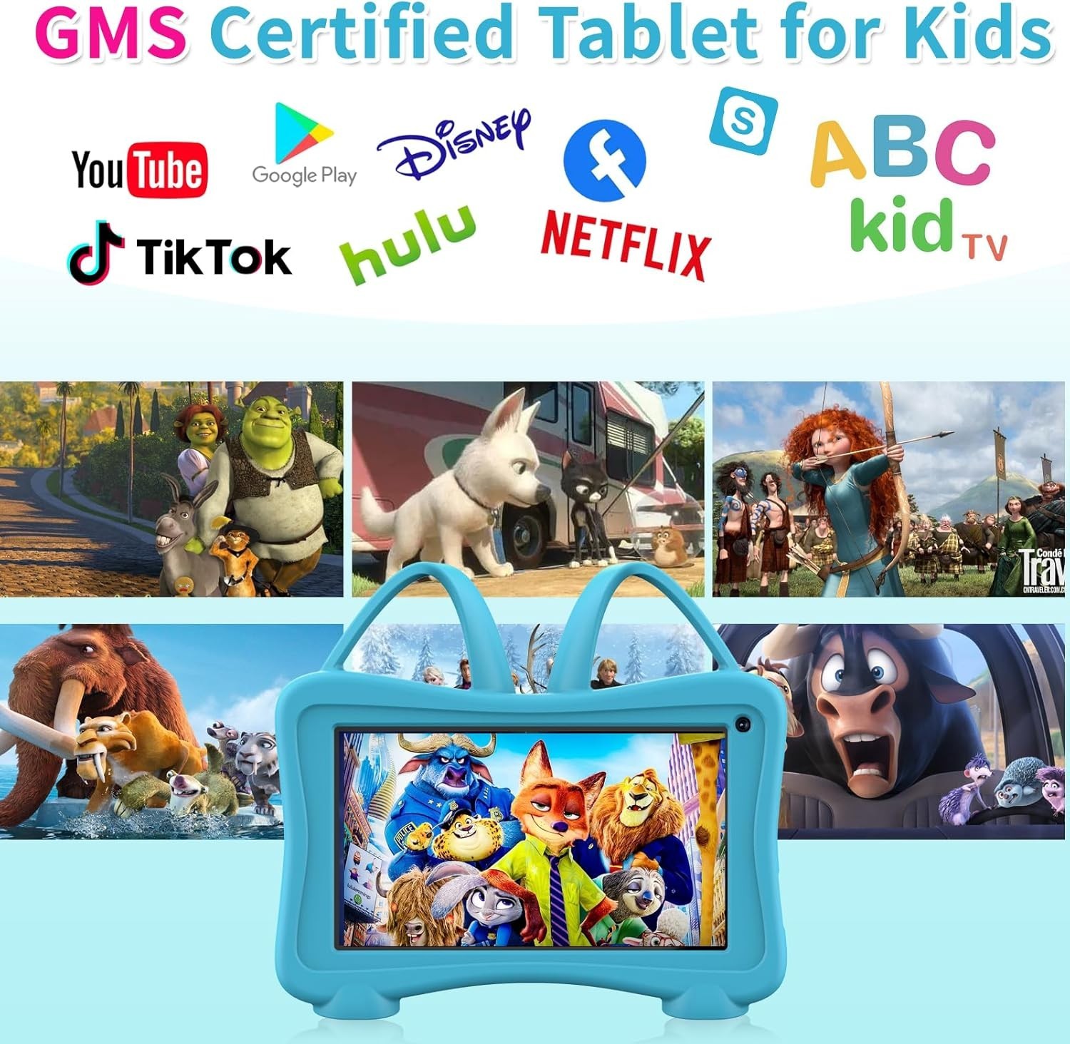 Kids Tablet 7 Toddler Children’s Learning Tablet with WiFi, YouTube, Parental…