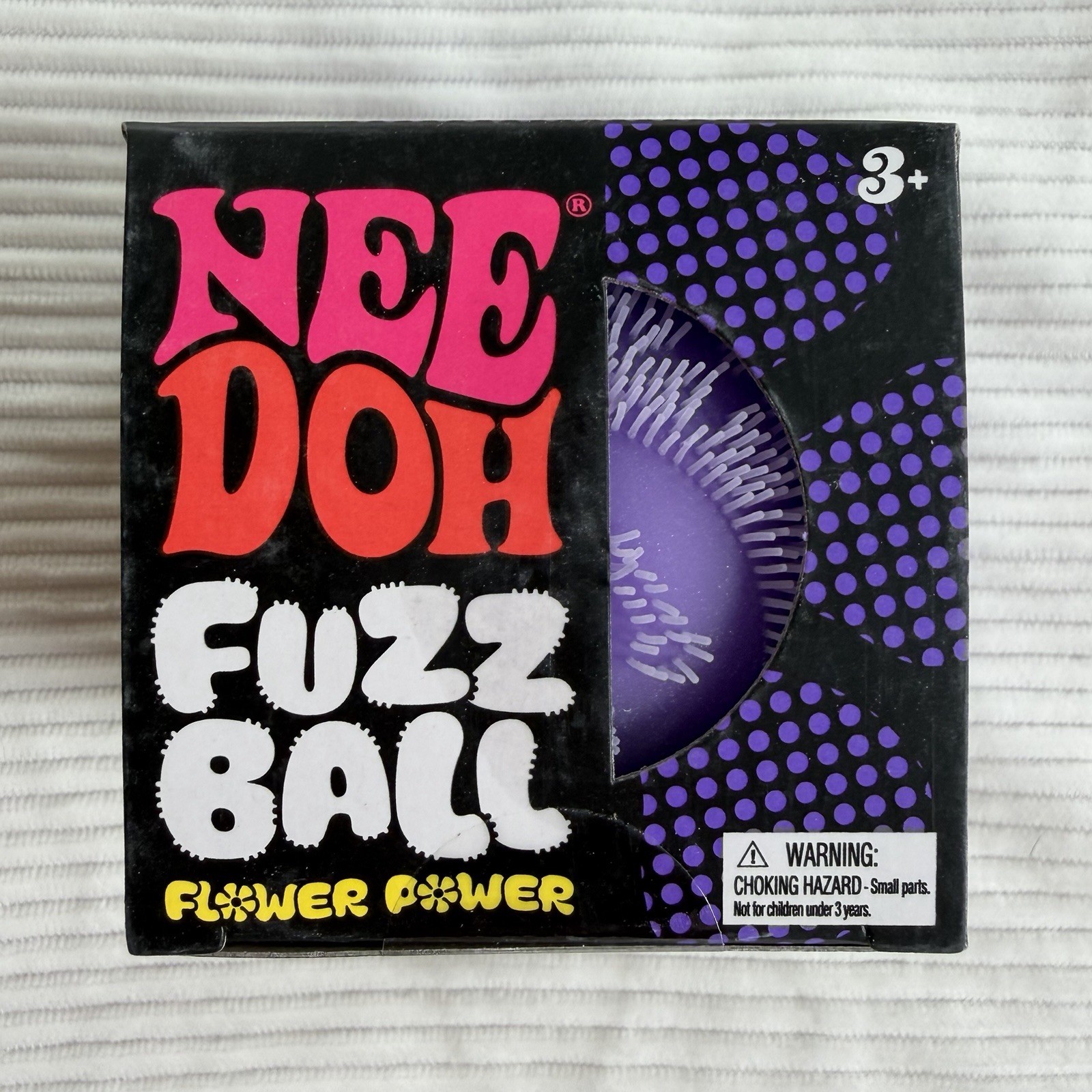 Schylling NeeDoh Fuzz Ball The Velvet Squeeze Flower Power Purple TikTok VIRAL