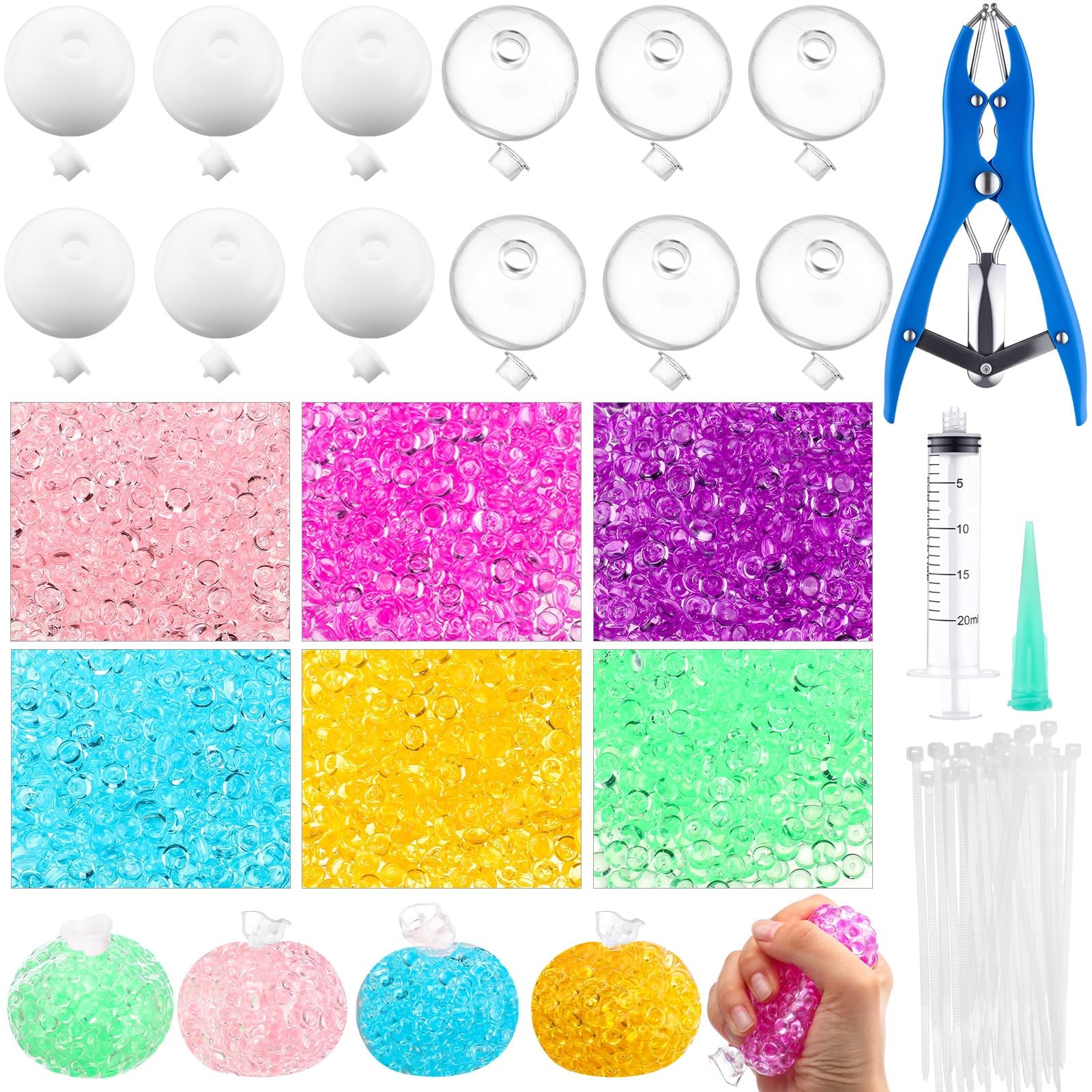 Simgoing 12 Sets Diy Stress Ball Making Kit Milky Blank Stress Ball Diy Kit 12