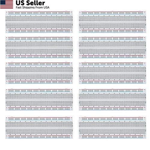 MCIGICM 10pcs Breadboard 830 Point Solderless Prototype PCB Board Kit 10PCS