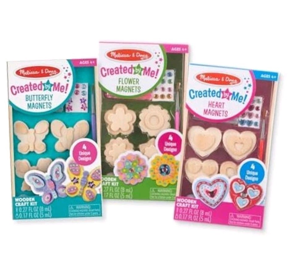 Melissa & Doug Created By Me! Paint & Decorate Your Own Wooden Magnets Craft Kit