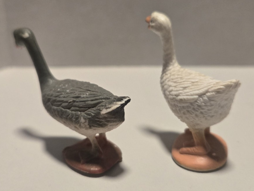 Lot of (4) PVC Waterfowl Animals Miniature Goose Duck Figures Toys FREE SHIPPING
