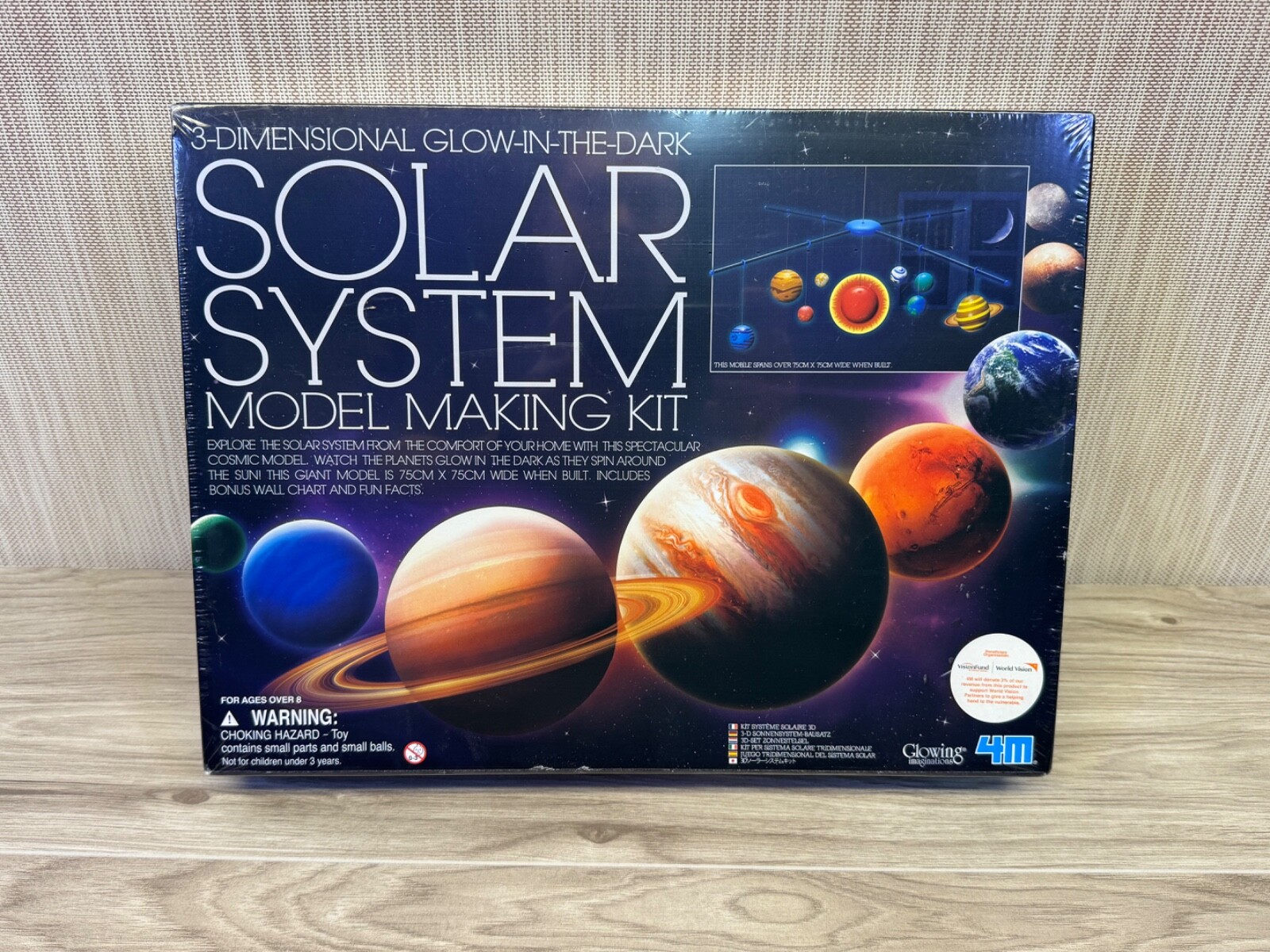 4M 3D Glow in the Dark Solar System Mobile Model Making Kit Planets Space Sealed