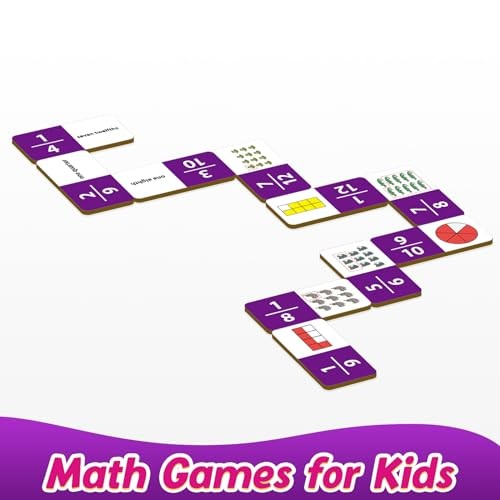 Dominoes Set,Math Games for Kids,Math Manipulatives,Counting Fraction