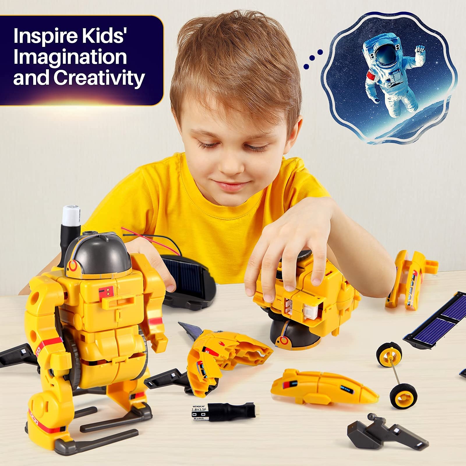 COBFDHA STEM Projects for Kids Age 8-12, 9.6 x 7.2 x 2.7 inches, Yellow