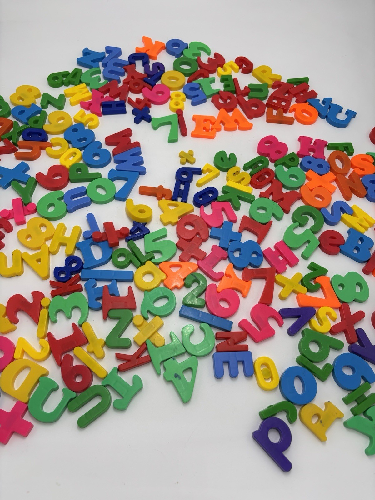 Magnetic Alphabet And Numbers Lot Of 100 + Colors Sizes Vary Read Write