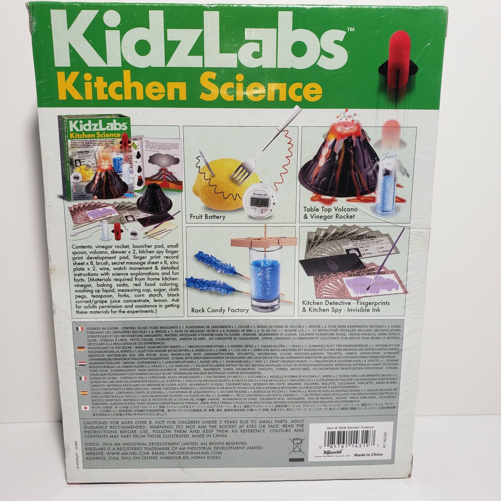 4M KidzLabs Kitchen Science Experiment Kit Volcano Rocket Electricity Candy NEW
