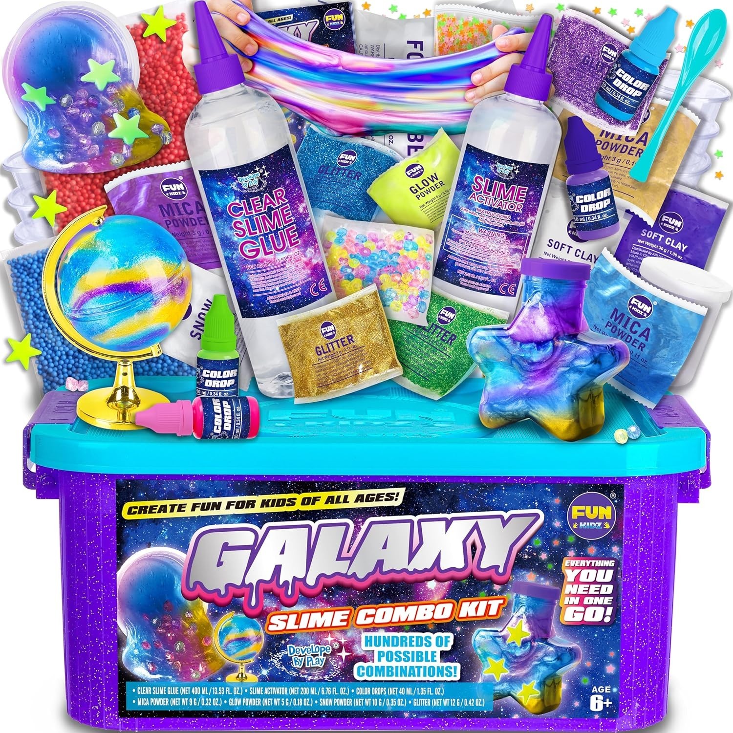 Toy Galaxy Slime Kit for Boys Girls 10-12, Ultimate Metallic Slime Making Ki…