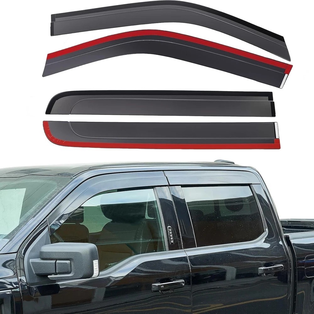 Vent Visor Compatible with 2015-2024 Ford F150, 2017-2024 F-150 Raptor Crew Cab,