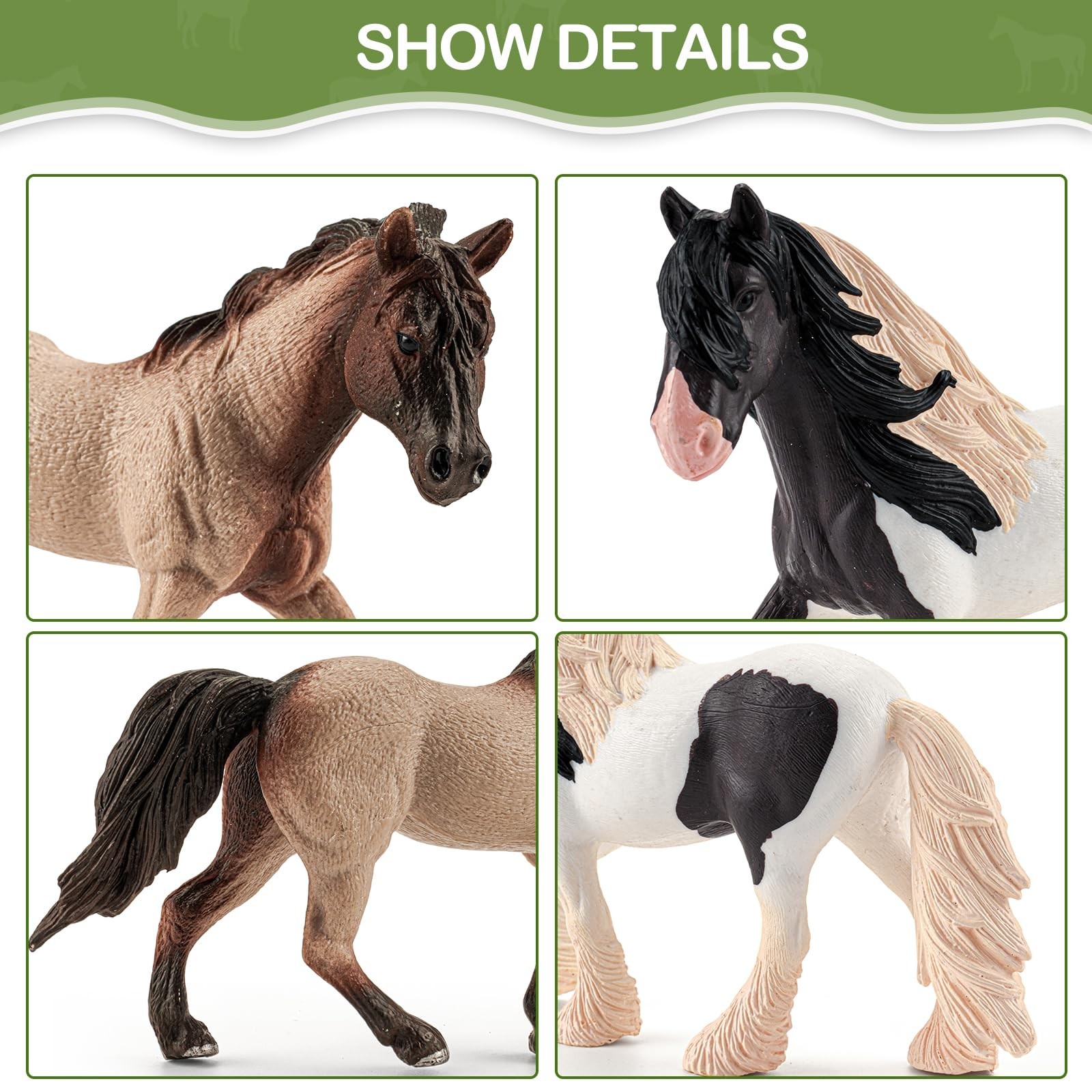 35 PCS Horses Toys Set for Kids, Solid Realistic Horse Stable Playset Barn Toys