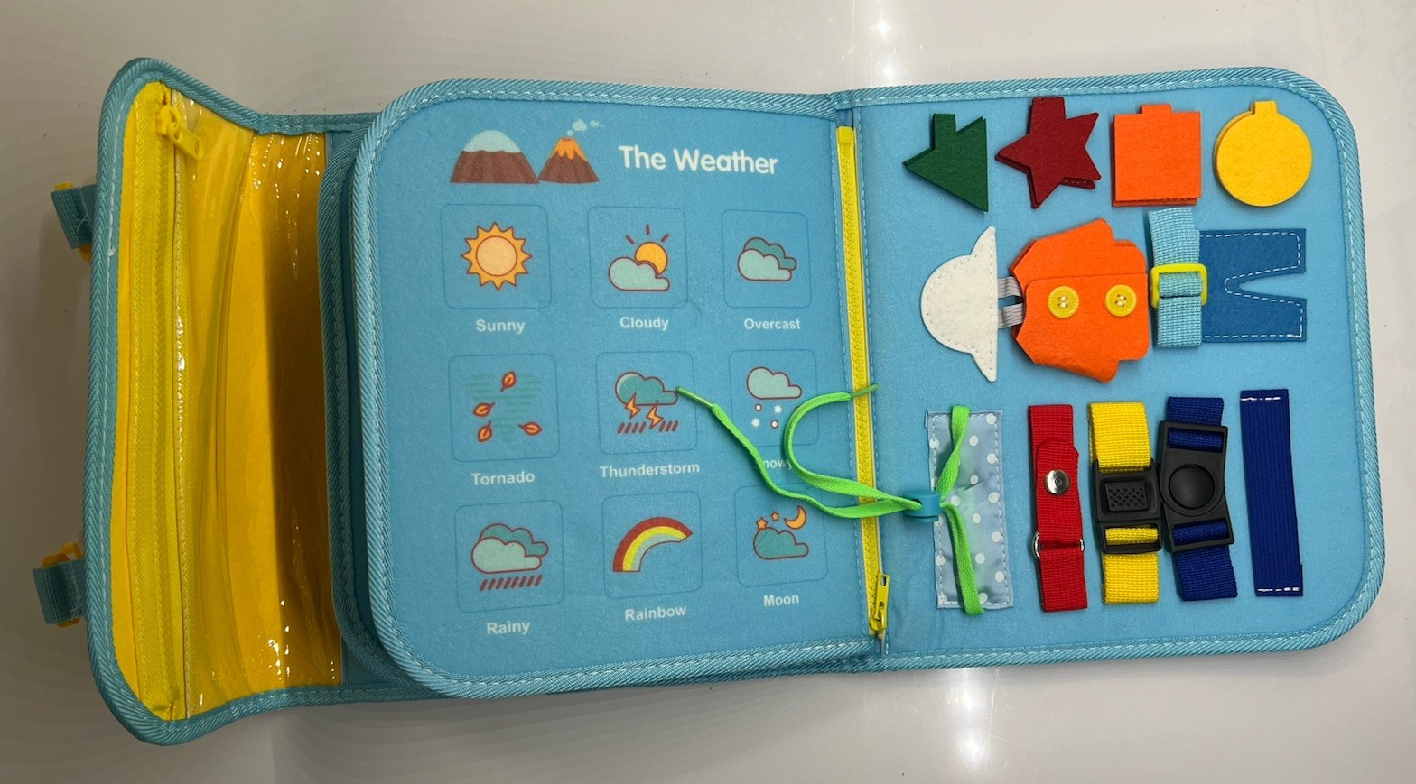 Montessori Toys Dinosaur Busy Board Learning Activities Toddlers / Kids Blue