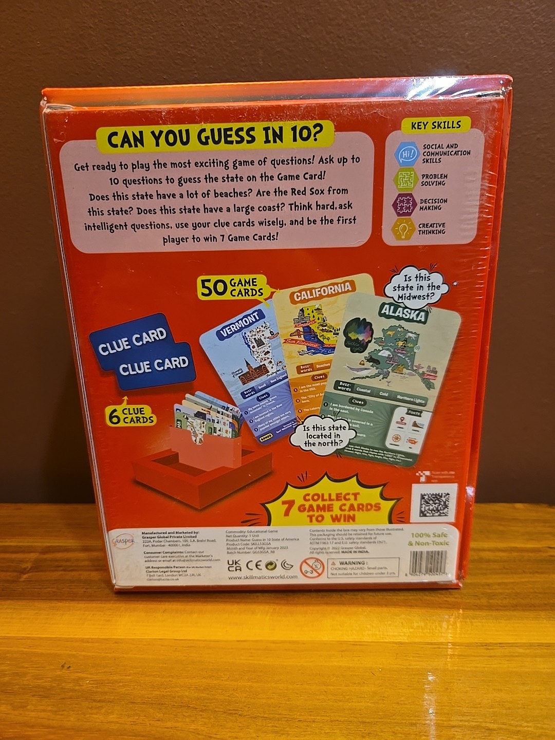 Skillmatics Guess in 10 States of America Educational Trivia Card Game Sealed