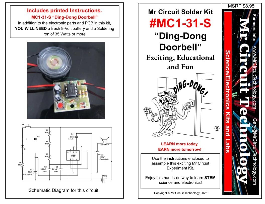 MC1-31-S ** Mr Circuit Solder Kit -«Ding-Dong Doorbell» with PCB