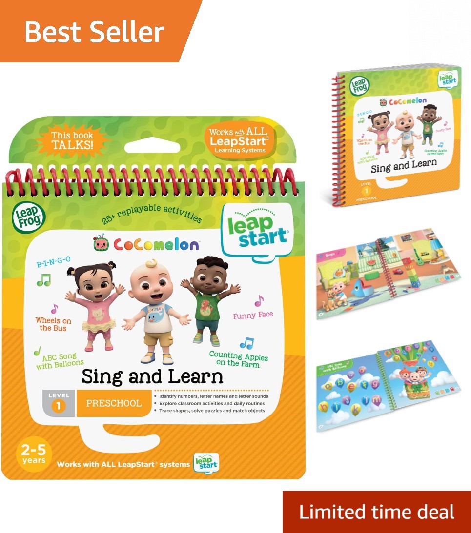 LeapStart CoComelon Interactive Learning Book – 25+ Activities for Early Readers