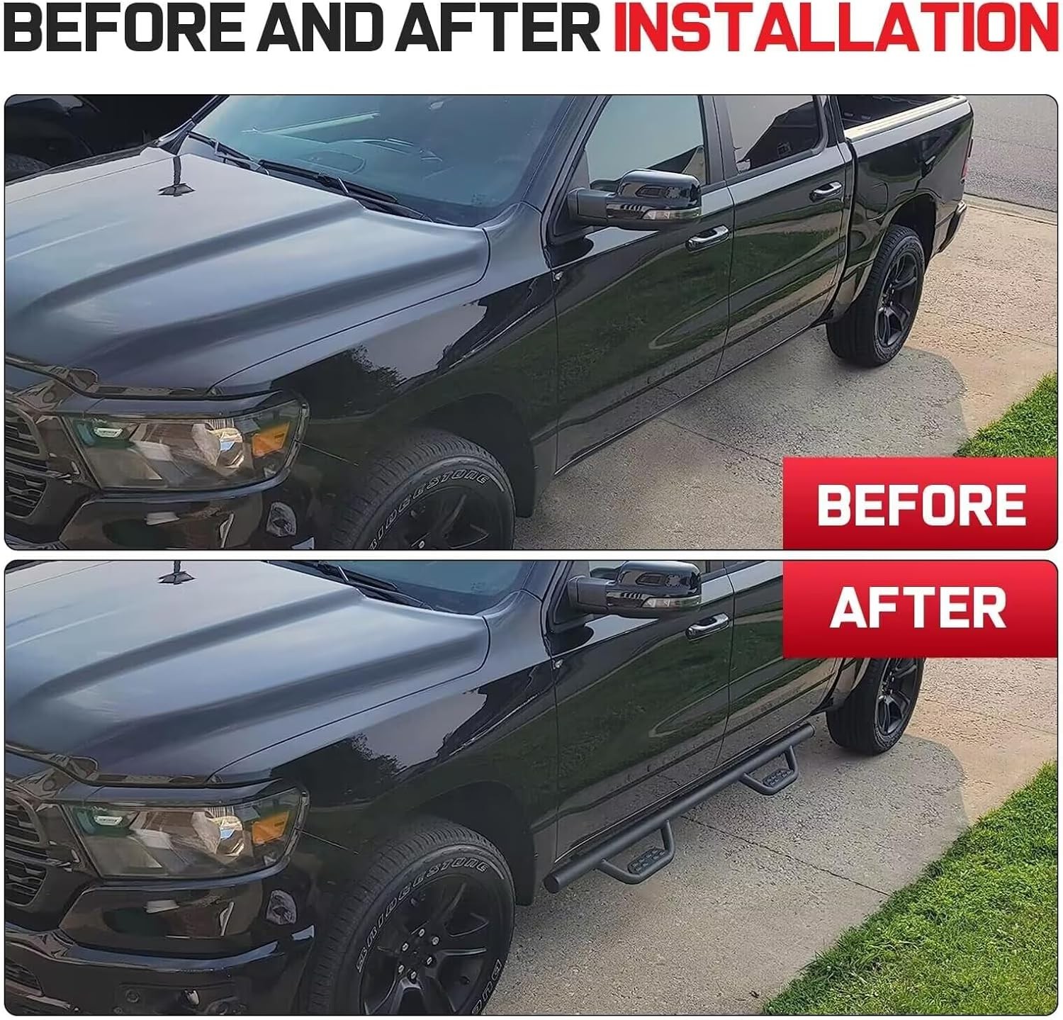 07-19 Chevy Silverado GMC Sierra Double Cab 3″ Running Boards Side Step Down