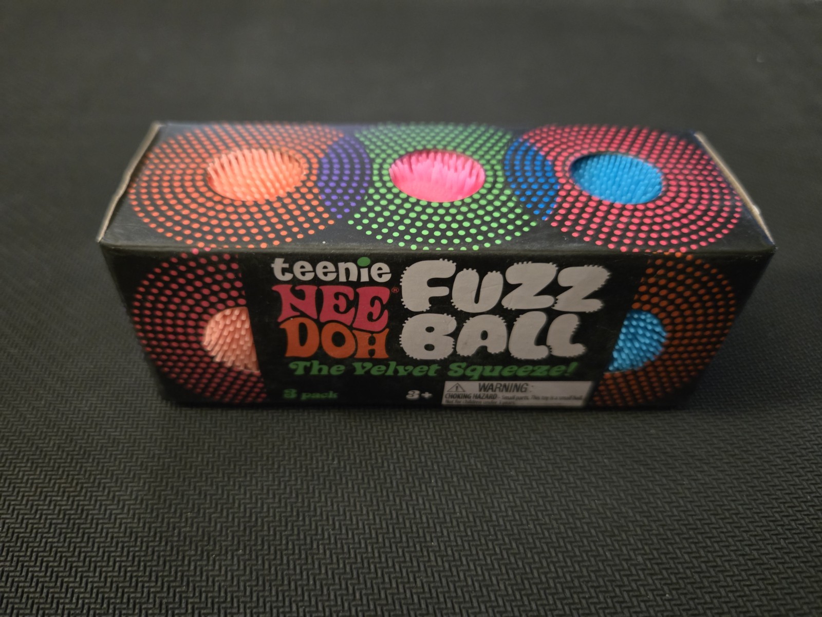 *AUTHENTIC & NEW NeeDoh Teenie Fuzzball Velvet Squeeze Squishy Toy 3 PACK!
