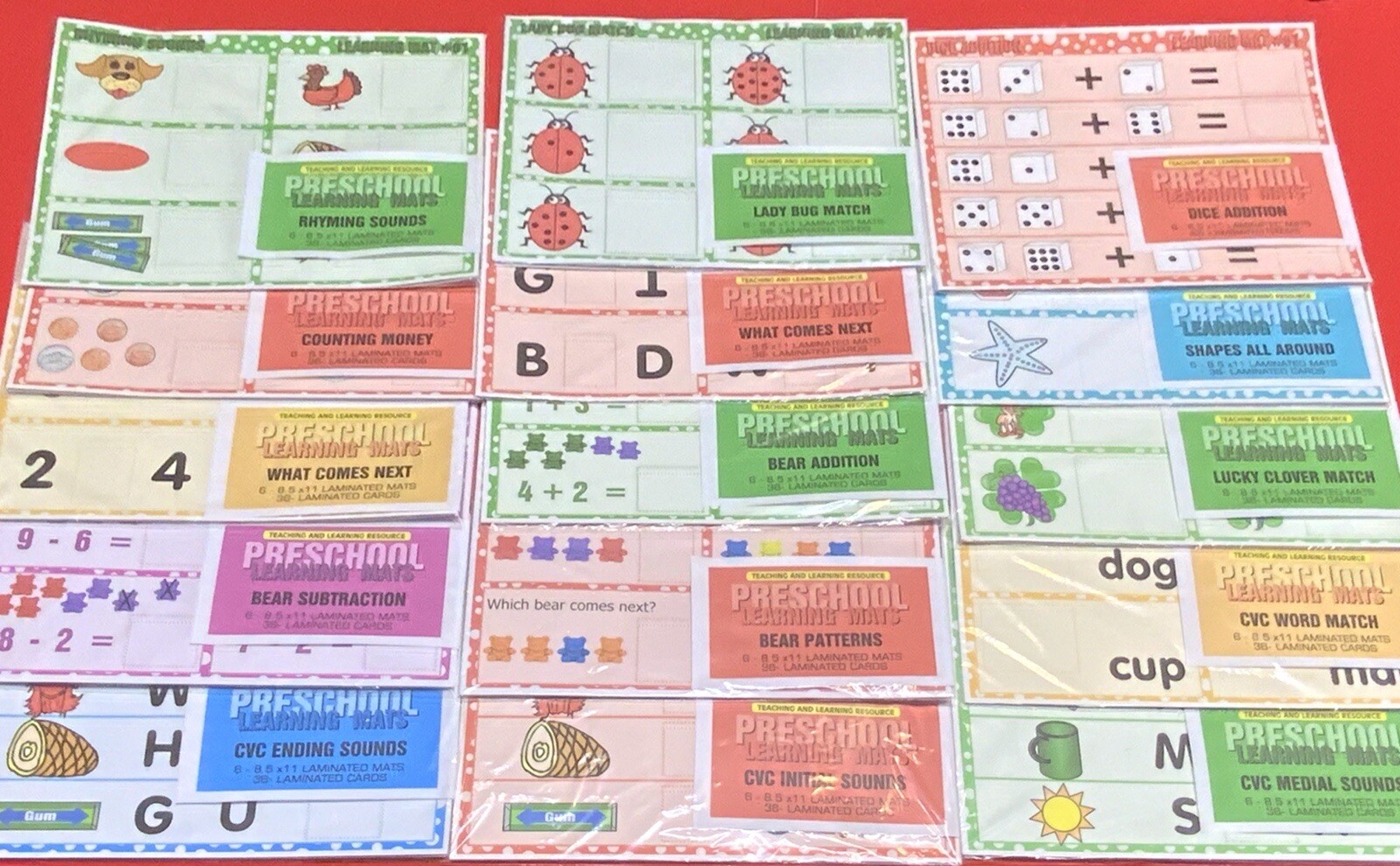 Busy Book Inserts – 15 sets Bundle – Set of 90 Learning Mats / Cards