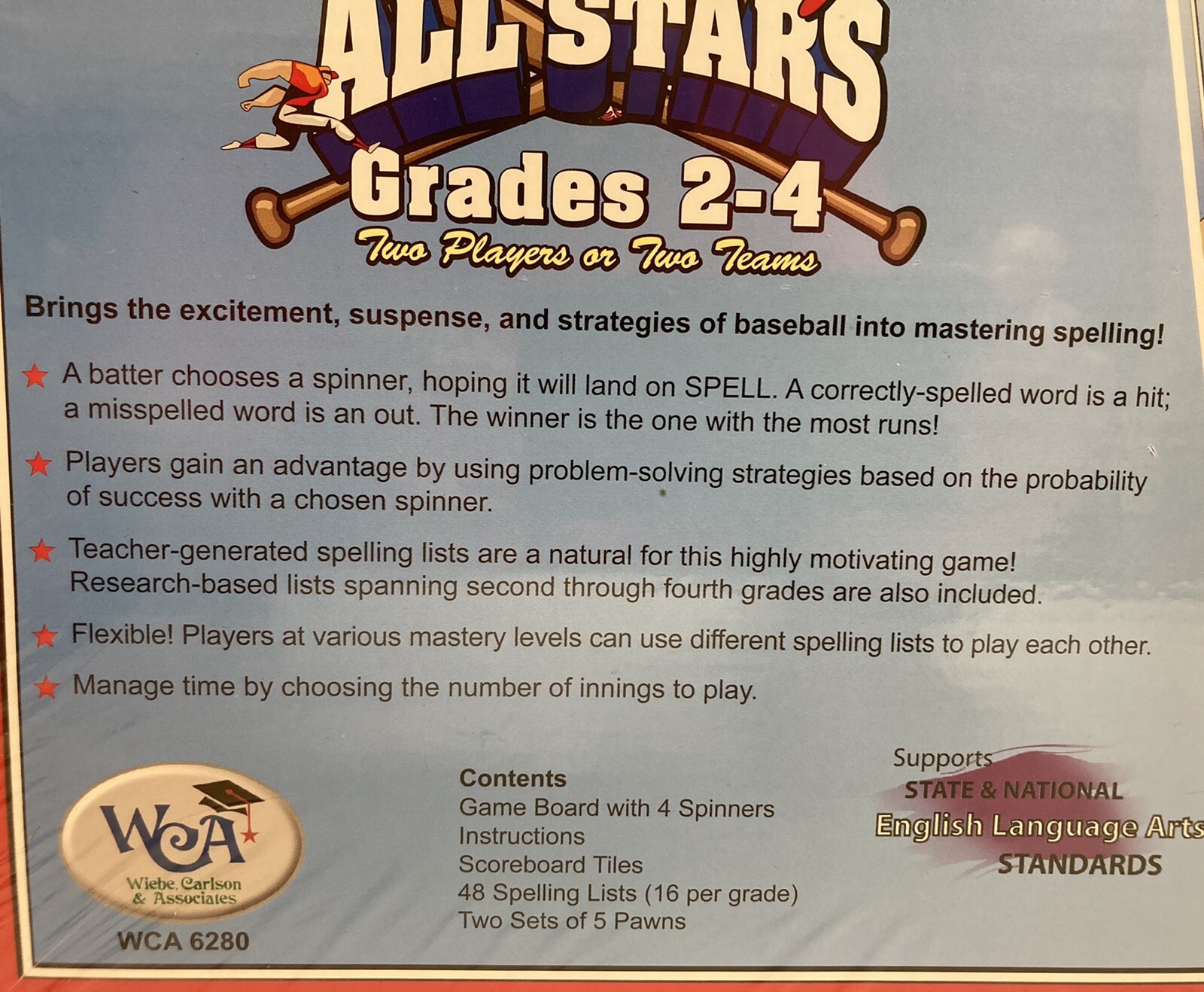 Spelling All Stars Board Game Grades 2-4 New, Sealed in Package