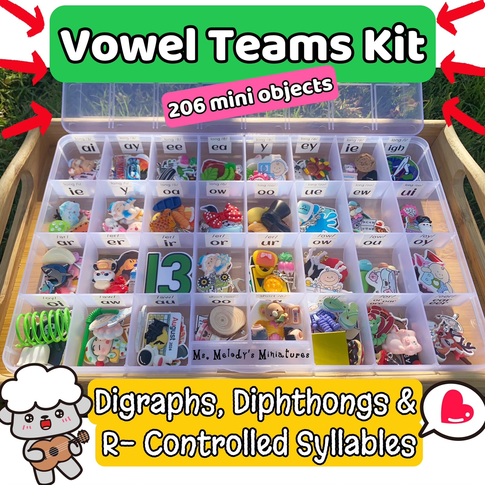 Vowel Teams Mini Objects Digraph Diphthong R Controlled Vowels Bossy R Phonics