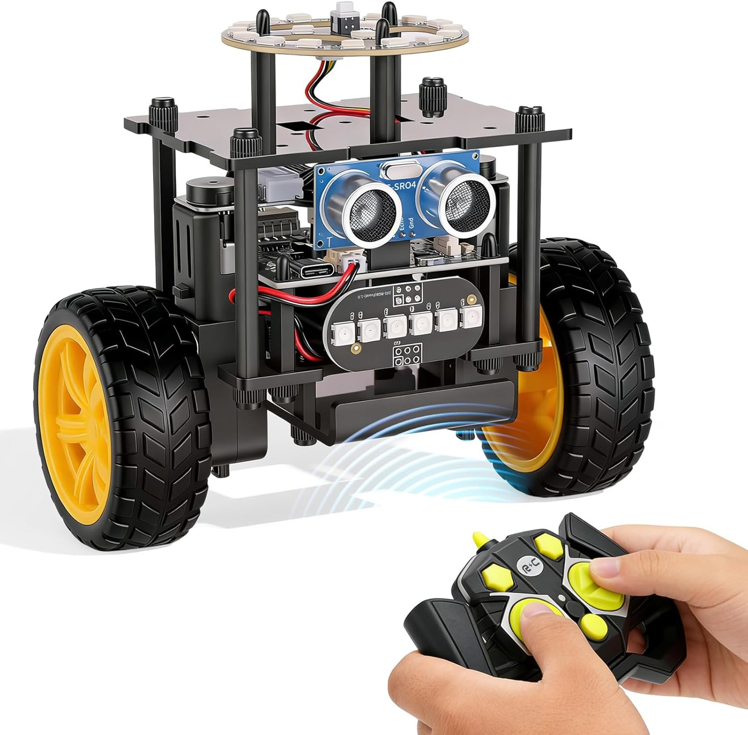 STEM Robot Car Toys for Kids 8-13, DIY Building Educational Robot Kit, 2WD Self-
