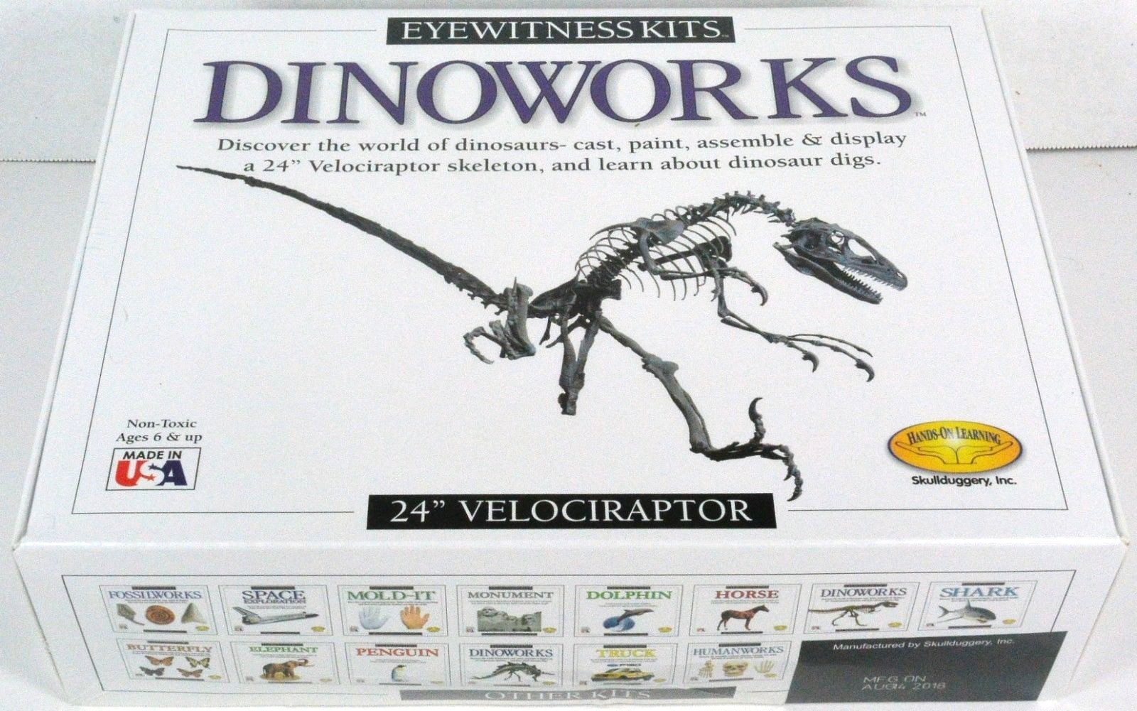 Dinoworks 24″ Velociraptor Eyewitness Kits Skullduggery Make a Dinosaur Skeleton