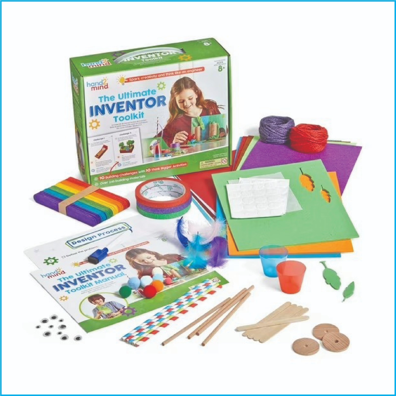 hand2mind Ultimate Inventor Toolkit Kids STEM Building Kit 250 Pieces Educationa