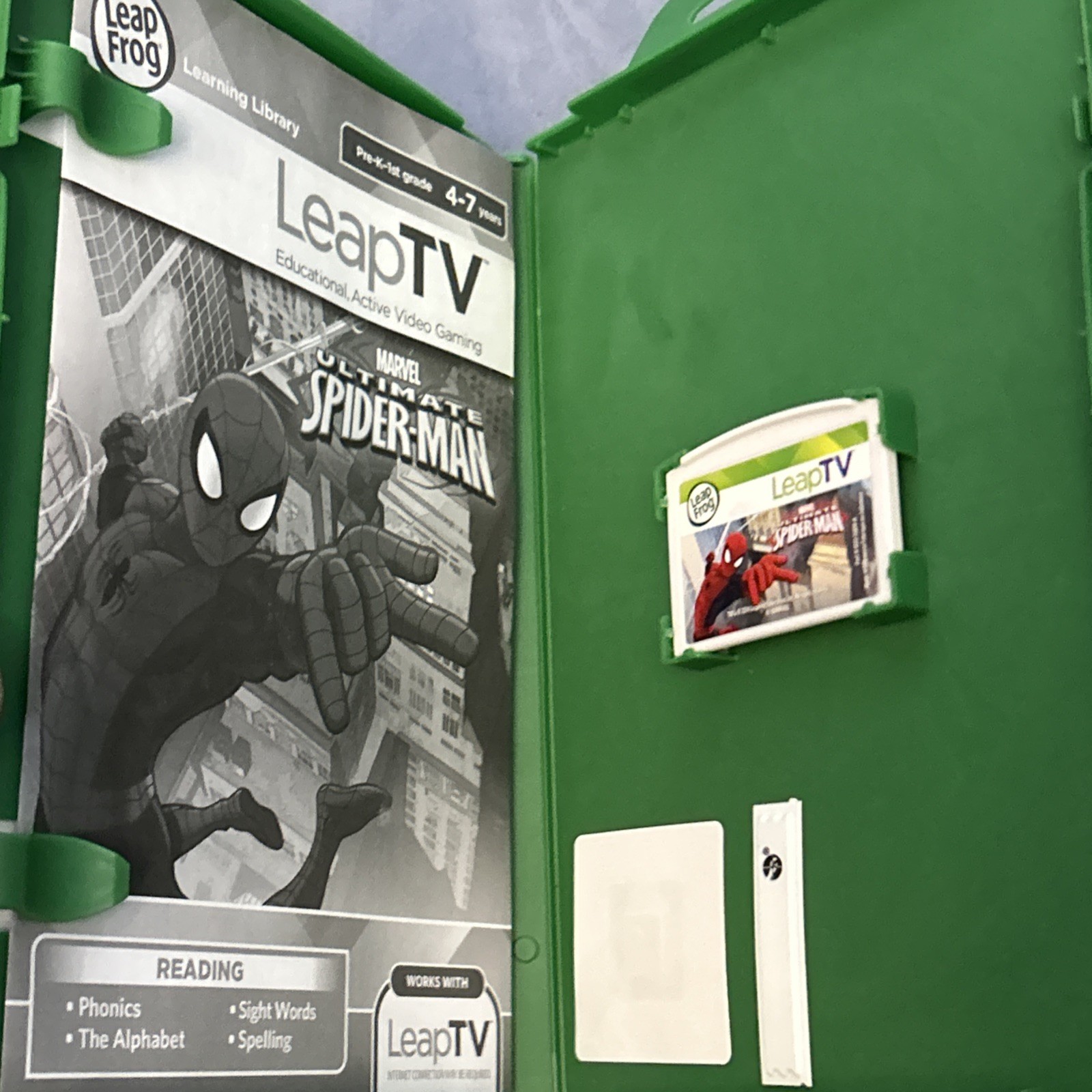 LeapTV Marvel Ultimate Spiderman Leap Frog TV Educational Video Game Complete