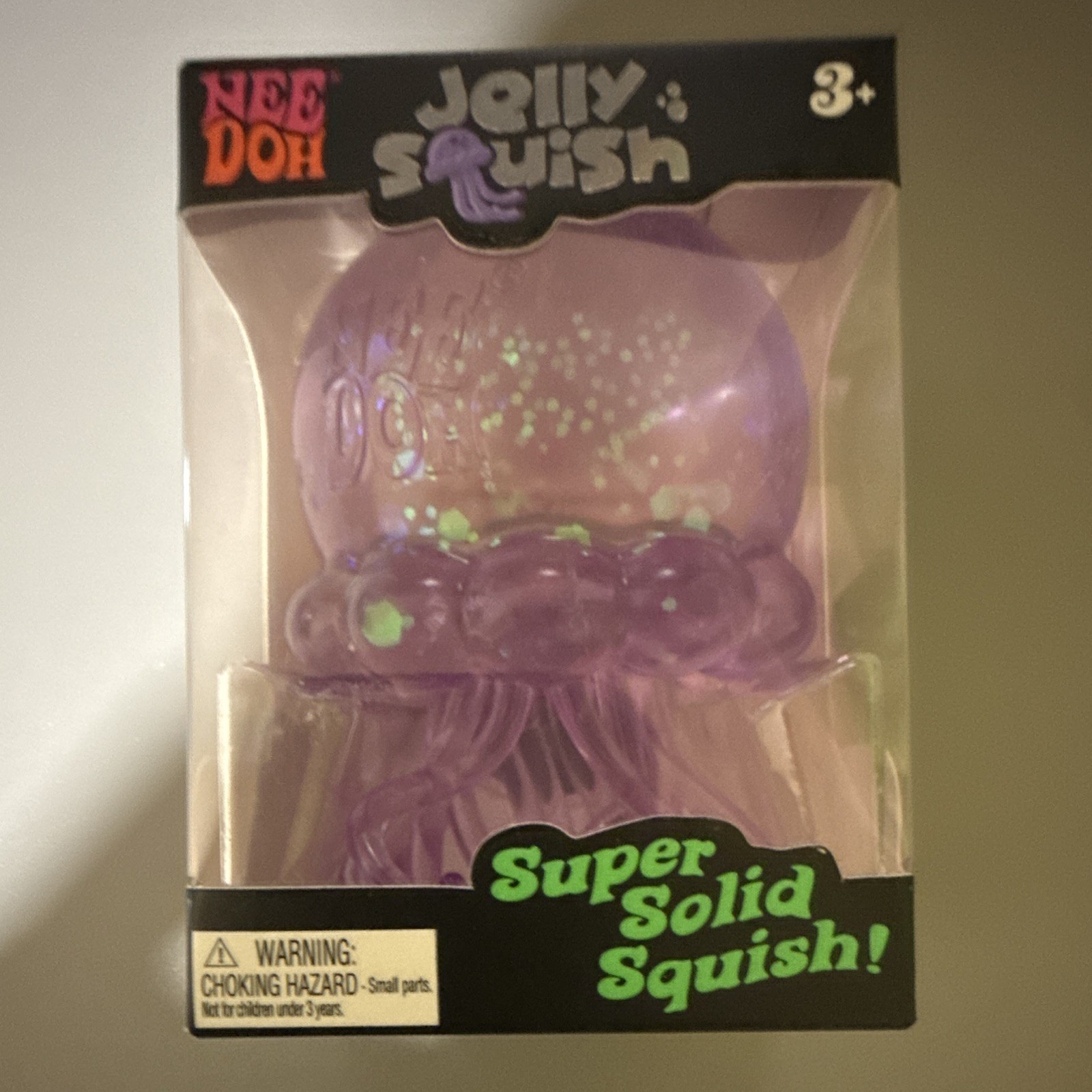NEE DOH Jelly Squish Jellyfish Super Solid Squish Purple Squeeze Toy