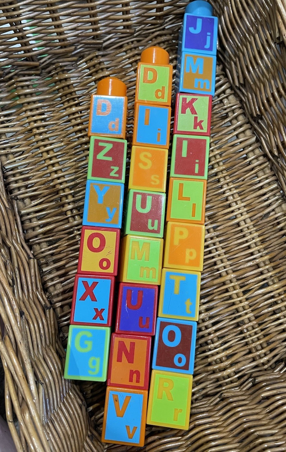 Mega Bloks Alphabet Letter Blocks Set, Stackable Stacking, Preowned 23 blocks