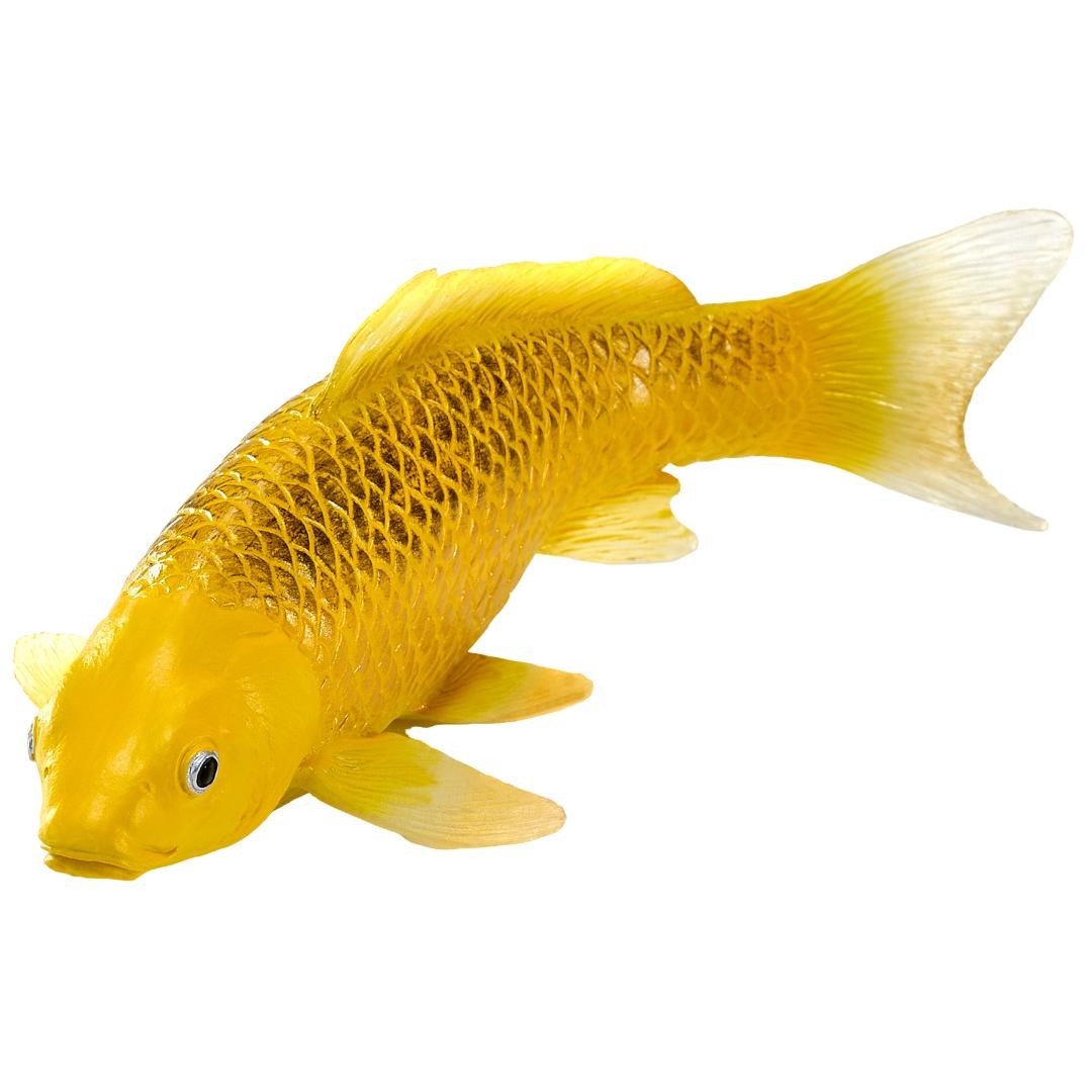 Koi Fish Figurine – Gold & Black Ki Matsuba Carp Hand Painted Toy Figure – Mojo