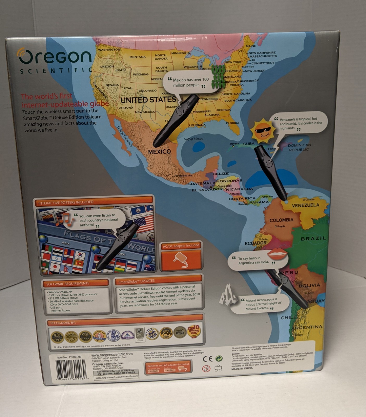 Vtg Oregon Scientific Smart Globe Geography Quiz Game Deluxe Edition NEW IN BOX