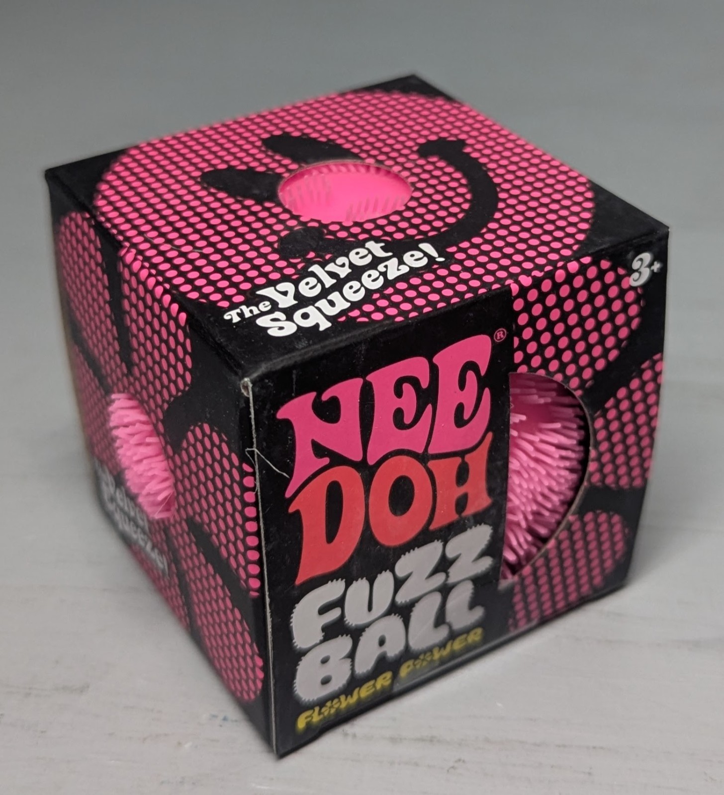 NeeDoh Fuzz Ball Flower Power pink stress ball Schylling authentic