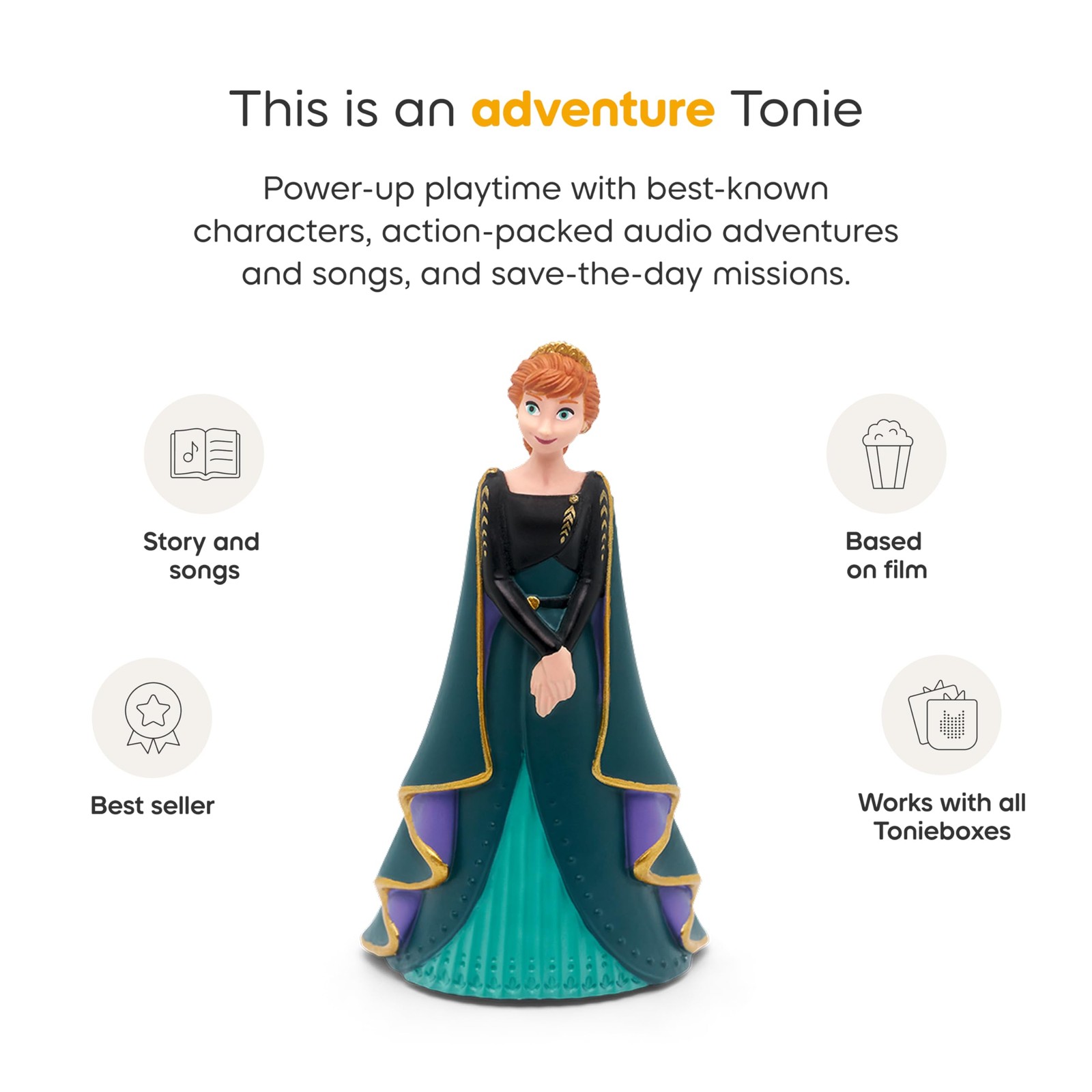 Tonies Anna Audio 2 inches (H) x 1 inch (L) x 0.5 (W), Multicolored
