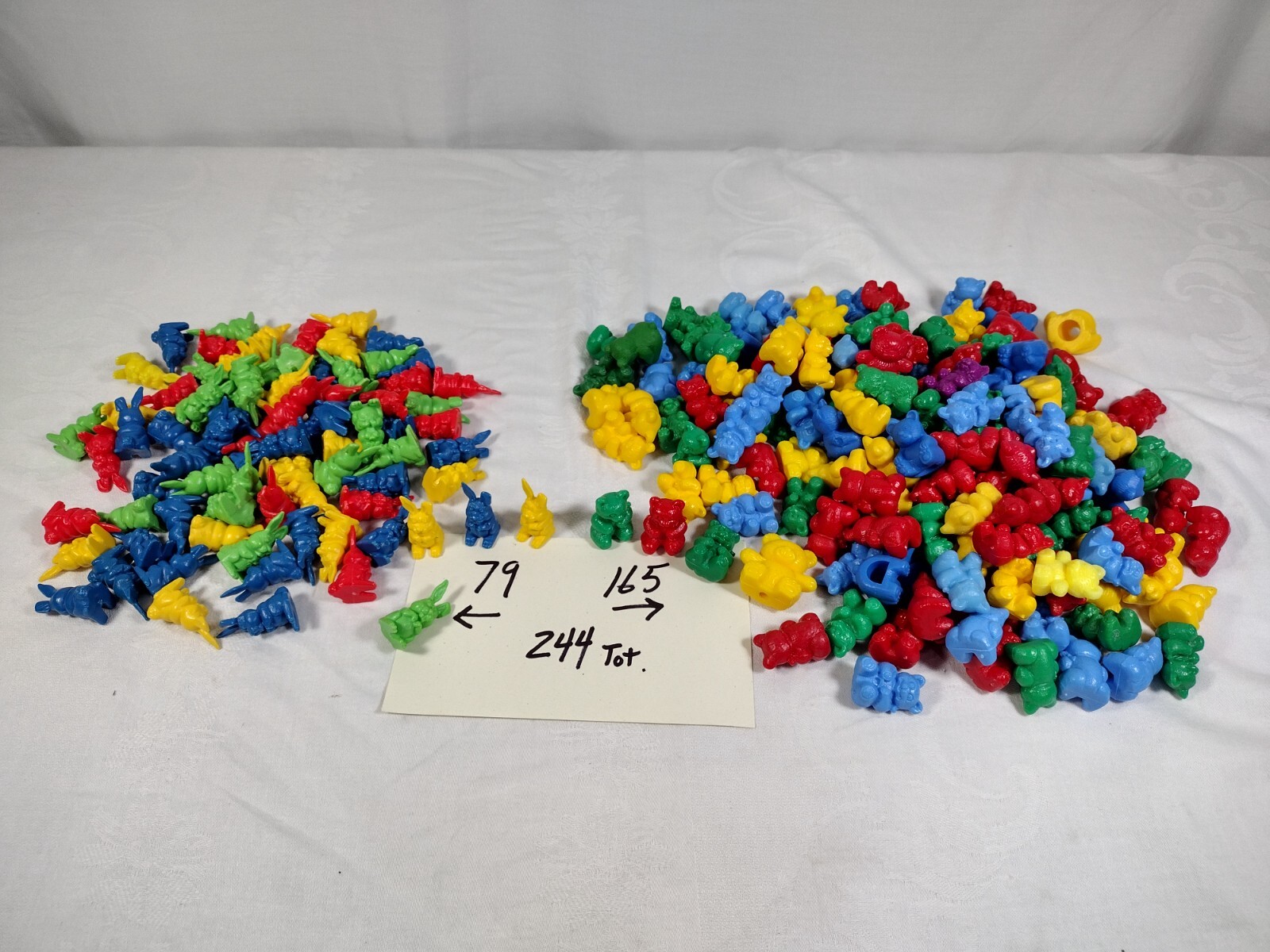 Math Manipulatives Bears & Rabets Lot of 240+ Counting Home School