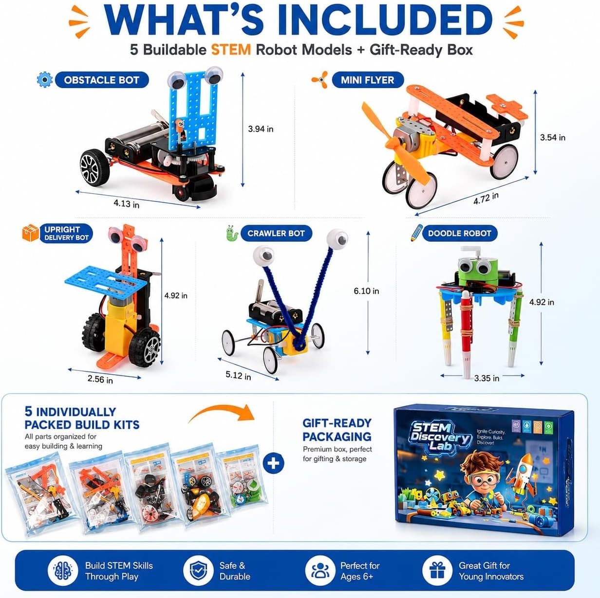 5in1 Solar Robot Building Kit STEM Gift for Boys Aged 6-12, DIY Science Educa…