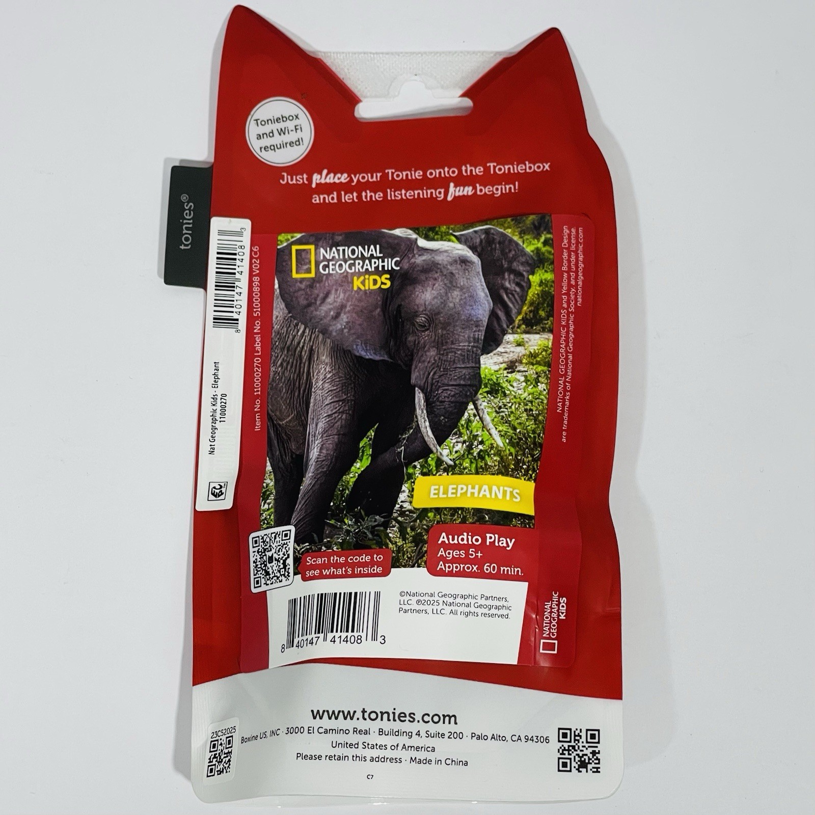 Brand New National Geographic Kids Tonies Character Elephant Audiobook