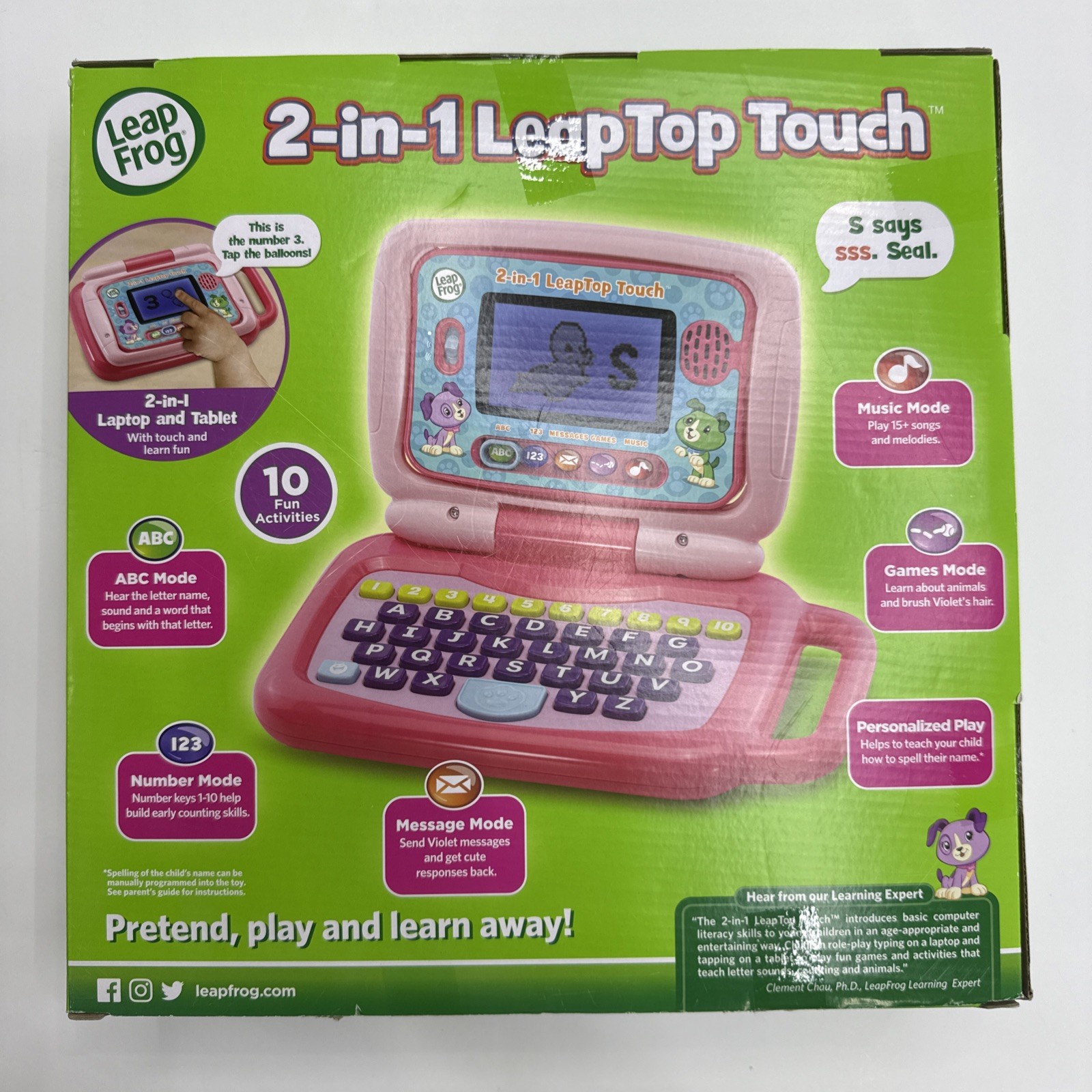 LeapFrog 2-in-1 LeapTop Touch Learning Laptop / Tablet New (Package damage)