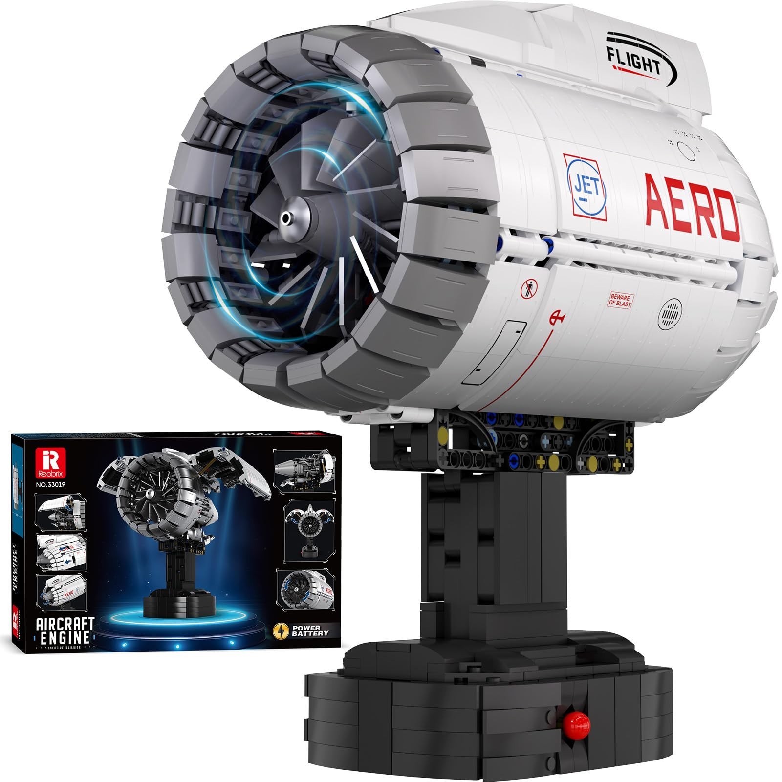 Reobrix Aircraft Turbofan Engine Building Sets, Engine Model Kit that Works, …