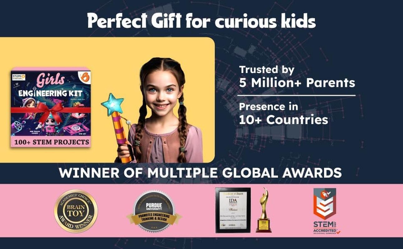 100+ STEM Projects | Girls Mini Engineering Kit for Ages 8 10 12 15 Years | Ulti