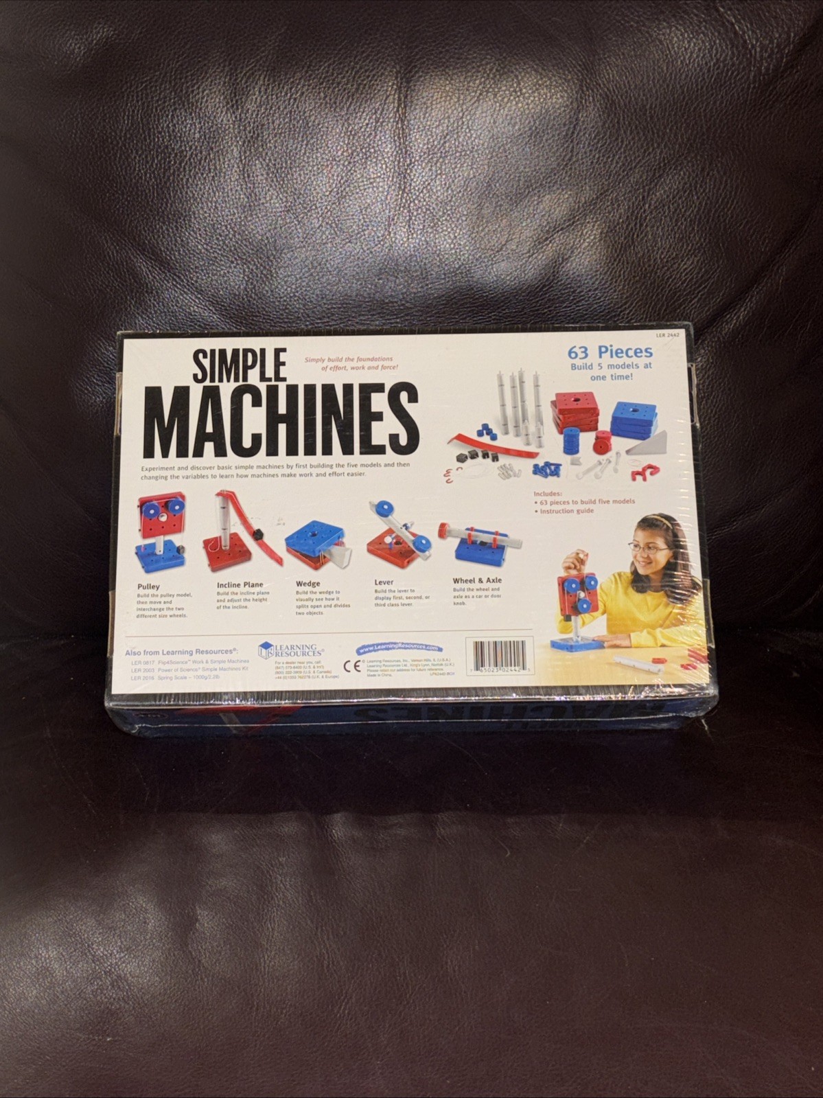 Learning Resources Simple Machines Set (LER 2442) – 63-Piece STEM Physics Kit