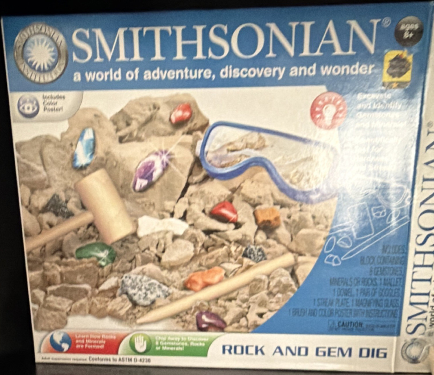 Smithsonian Rock & Gem Dig Educational Science Kit Ages 8+ Model 52180