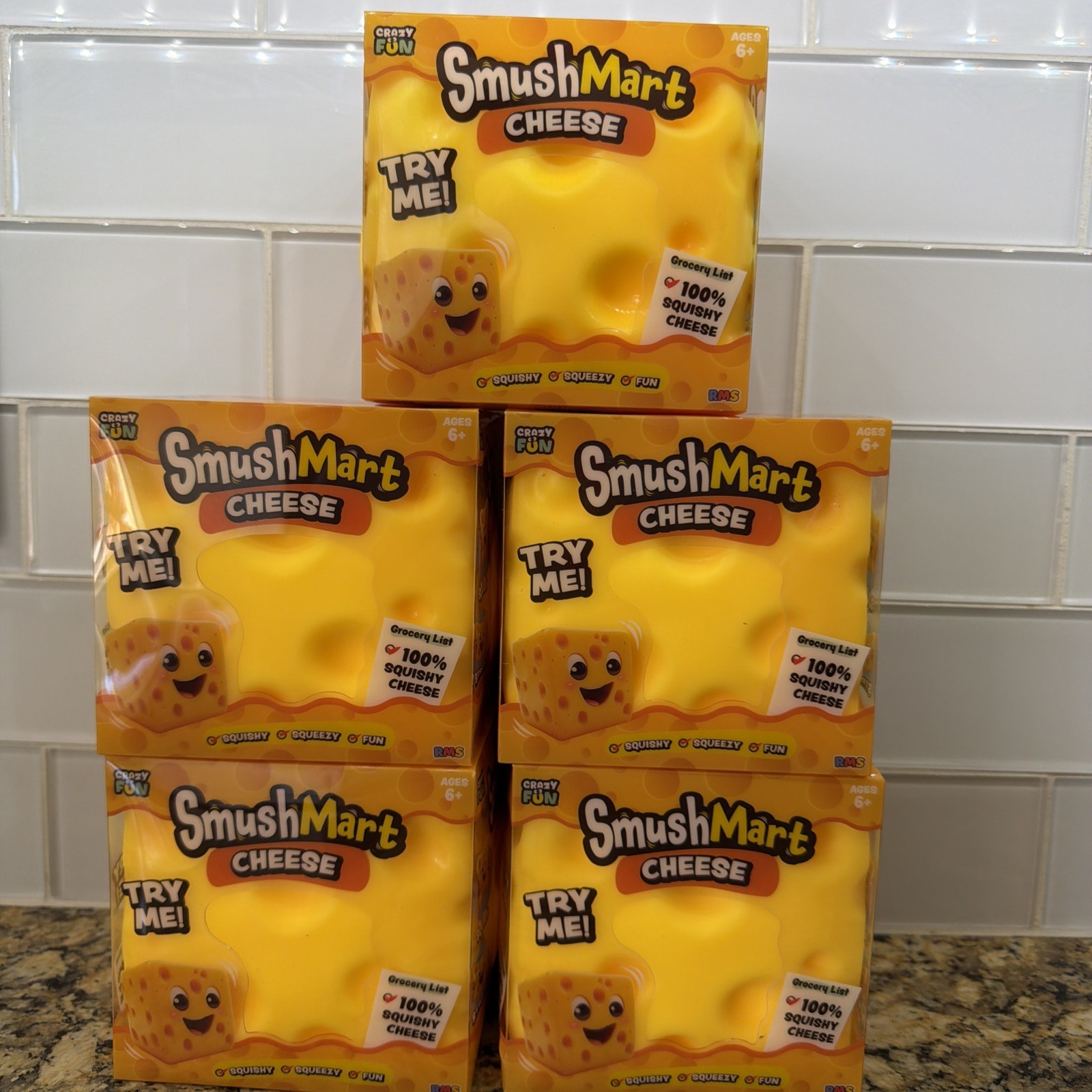 RMS Crazy Fun SmushMart Cheese Yellow Squishy Squeeze Toy VIRAL 🔥 1 per order